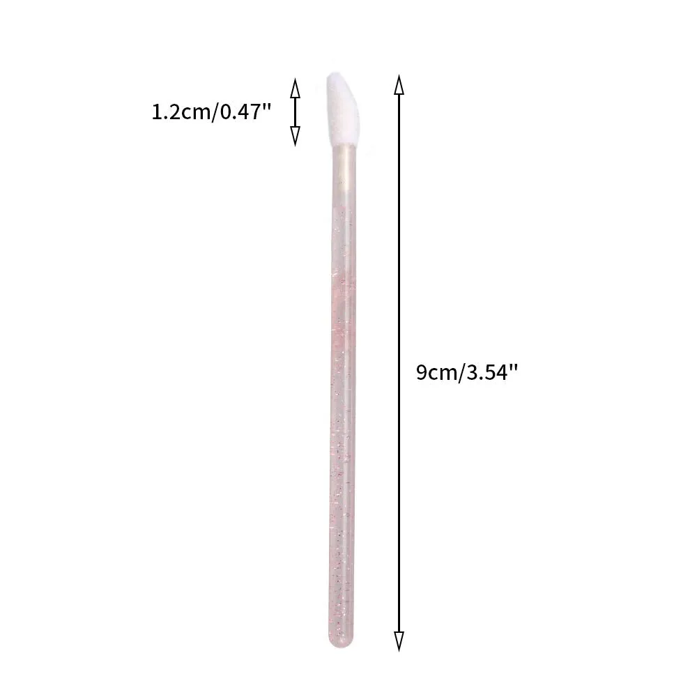 100PCS Glitter Crystal Lip Brush, Disposable Lip Brushes Lip Gloss Applicators Lipstick Gloss Wands Applicator Perfect Makeup Tool Kits (Pink) Pink