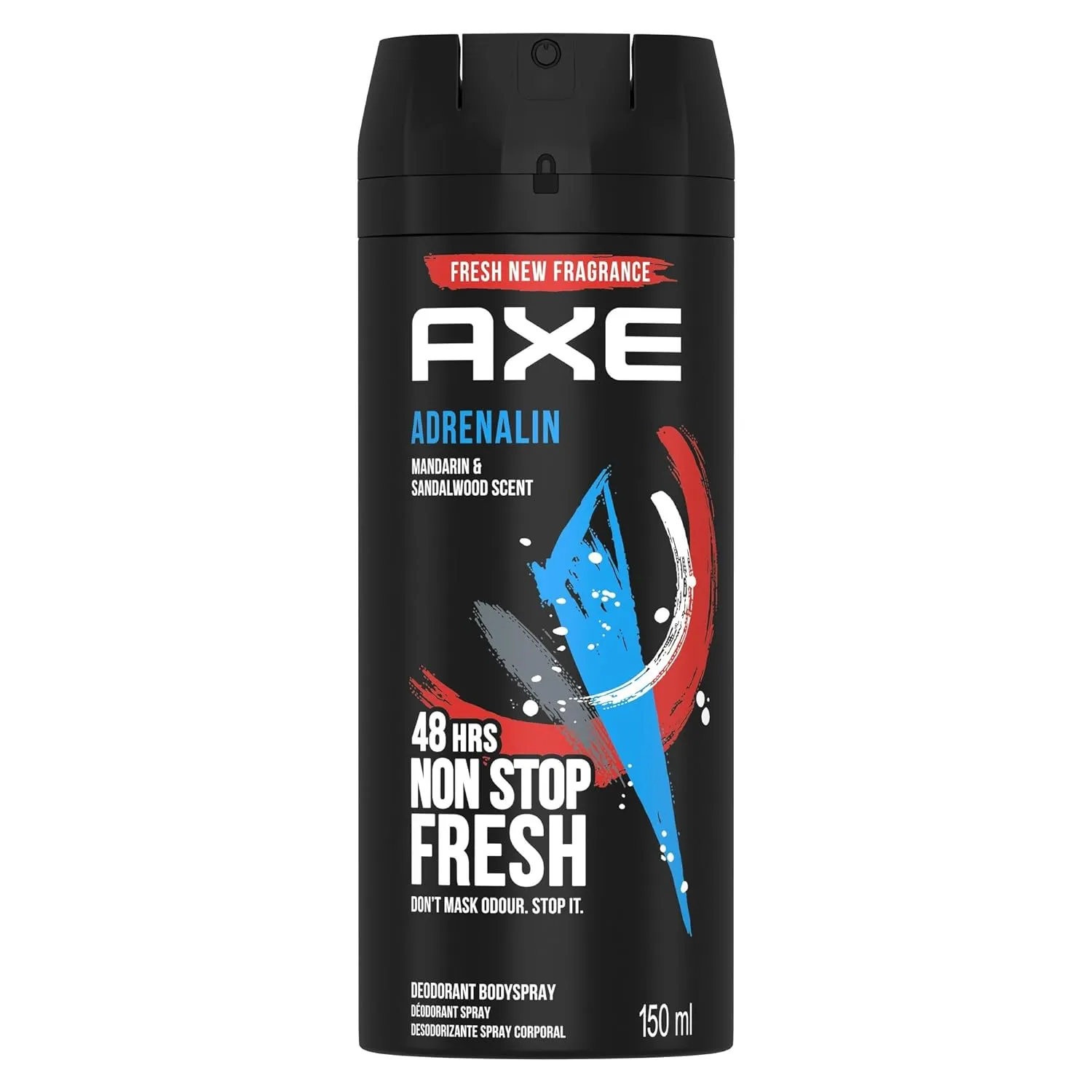 5 AXE Adrenalin Mens Deodorant Body Spray, 150ml (5 Pack)