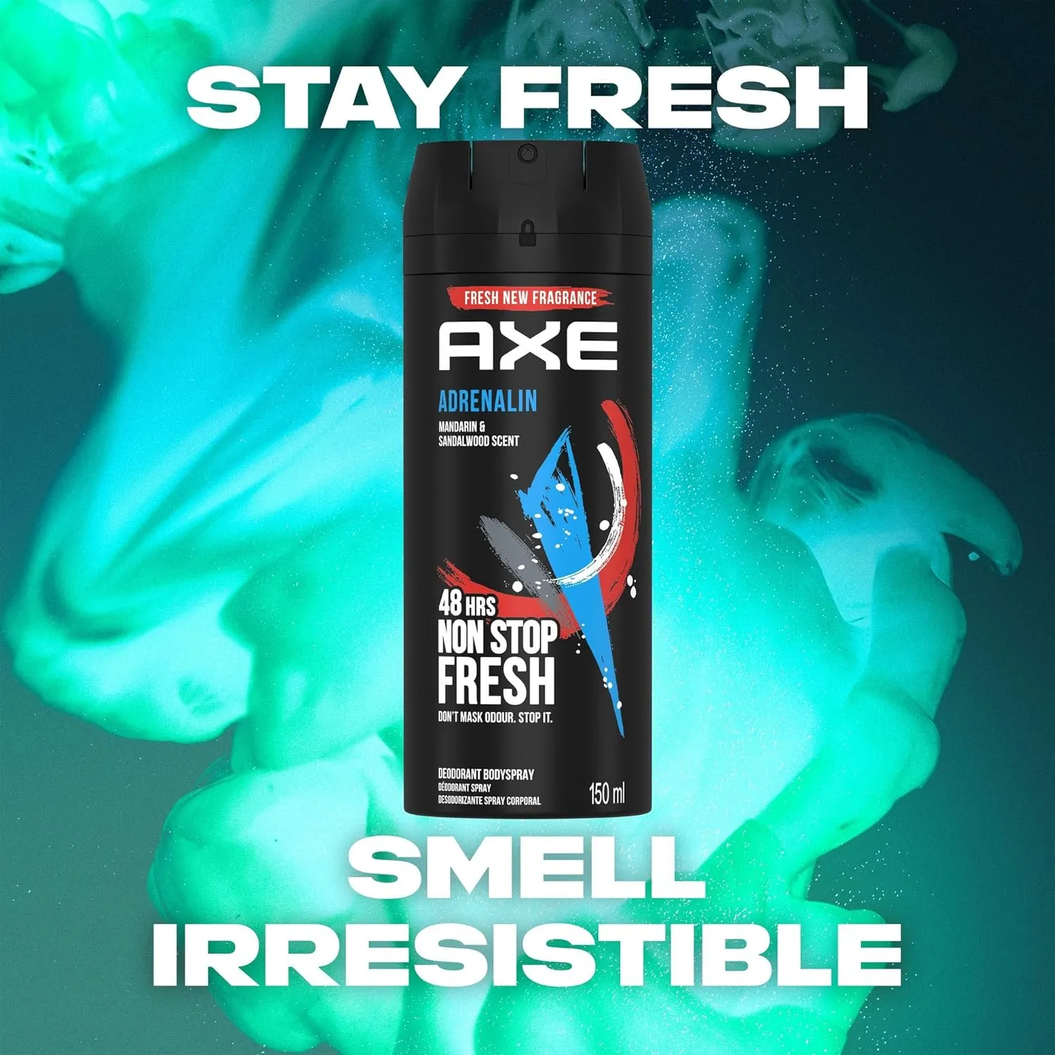 5 AXE Adrenalin Mens Deodorant Body Spray, 150ml (5 Pack)
