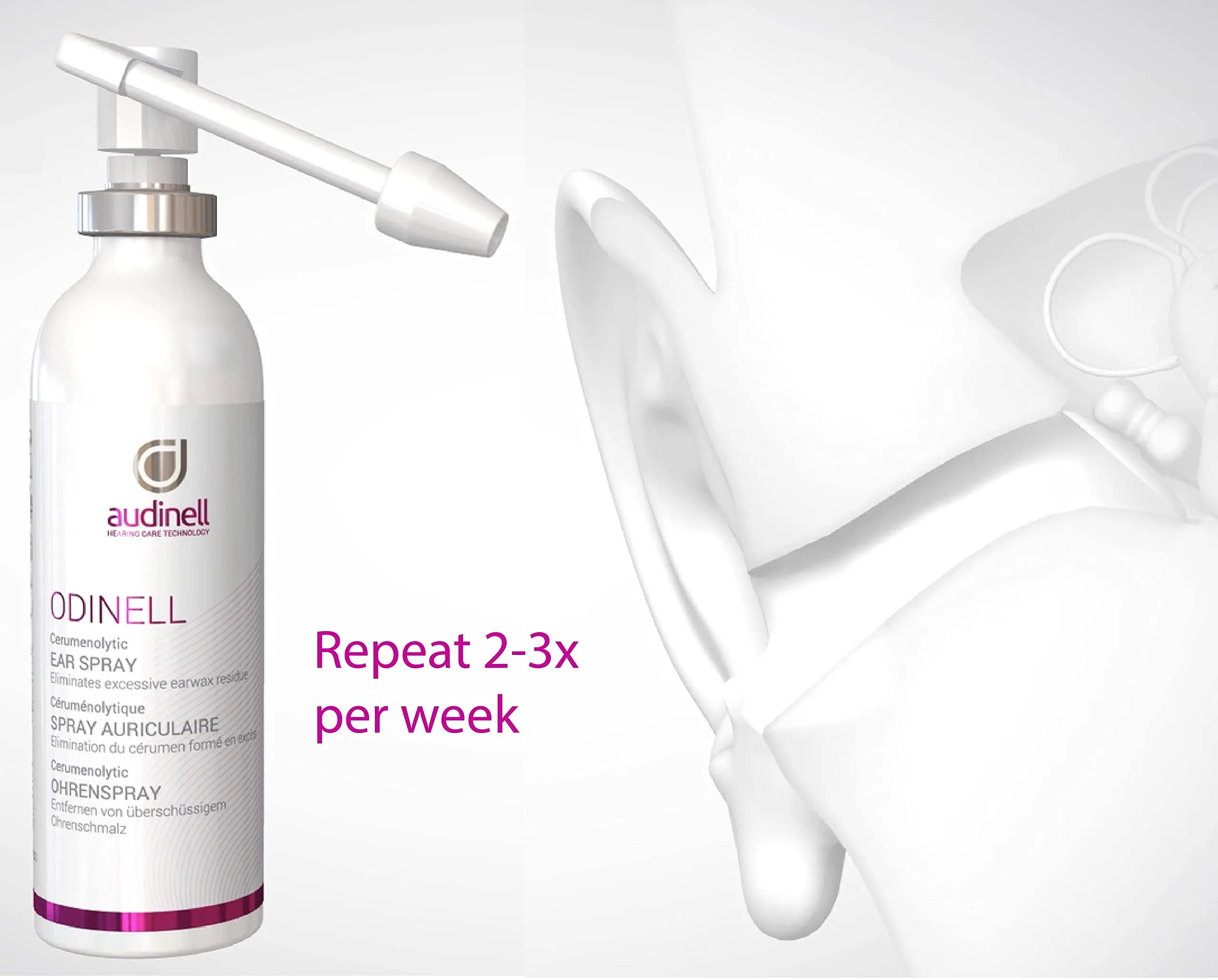 Audinell Ear Wax Removal Spray (50ml) | Ear Cleaner | Soothes & Prevents Irritations, Cleanses Ear Canal | Replaces Q-Tips, Ear Candles, Cotton Swabs, Q-Grips, Spades, Ear Drops | Safe for All Ages