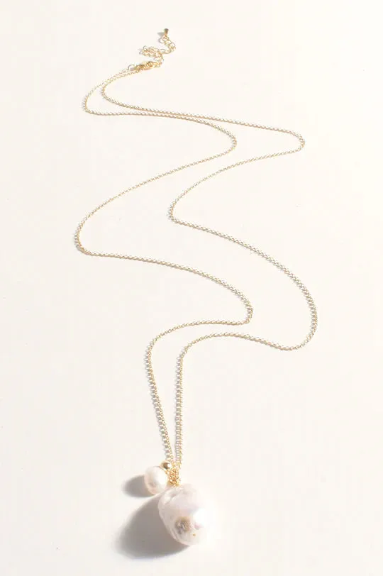 Baroque Pearl Cluster Necklace Cream/Gold