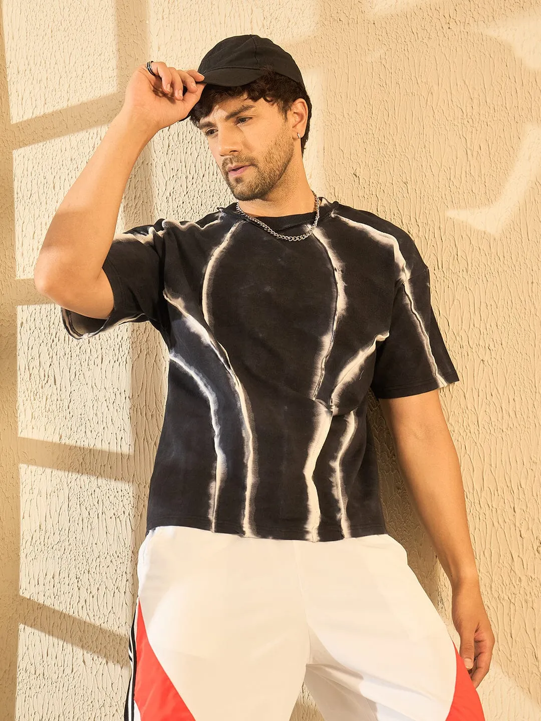 Black Chalk Accent Cut & Sew Raw Edge Tshirt