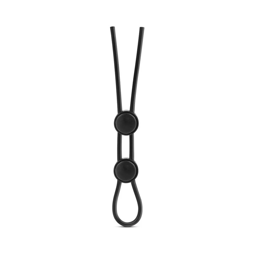Blush Stay Hard Silicone Double Loop Cock Ring - Black