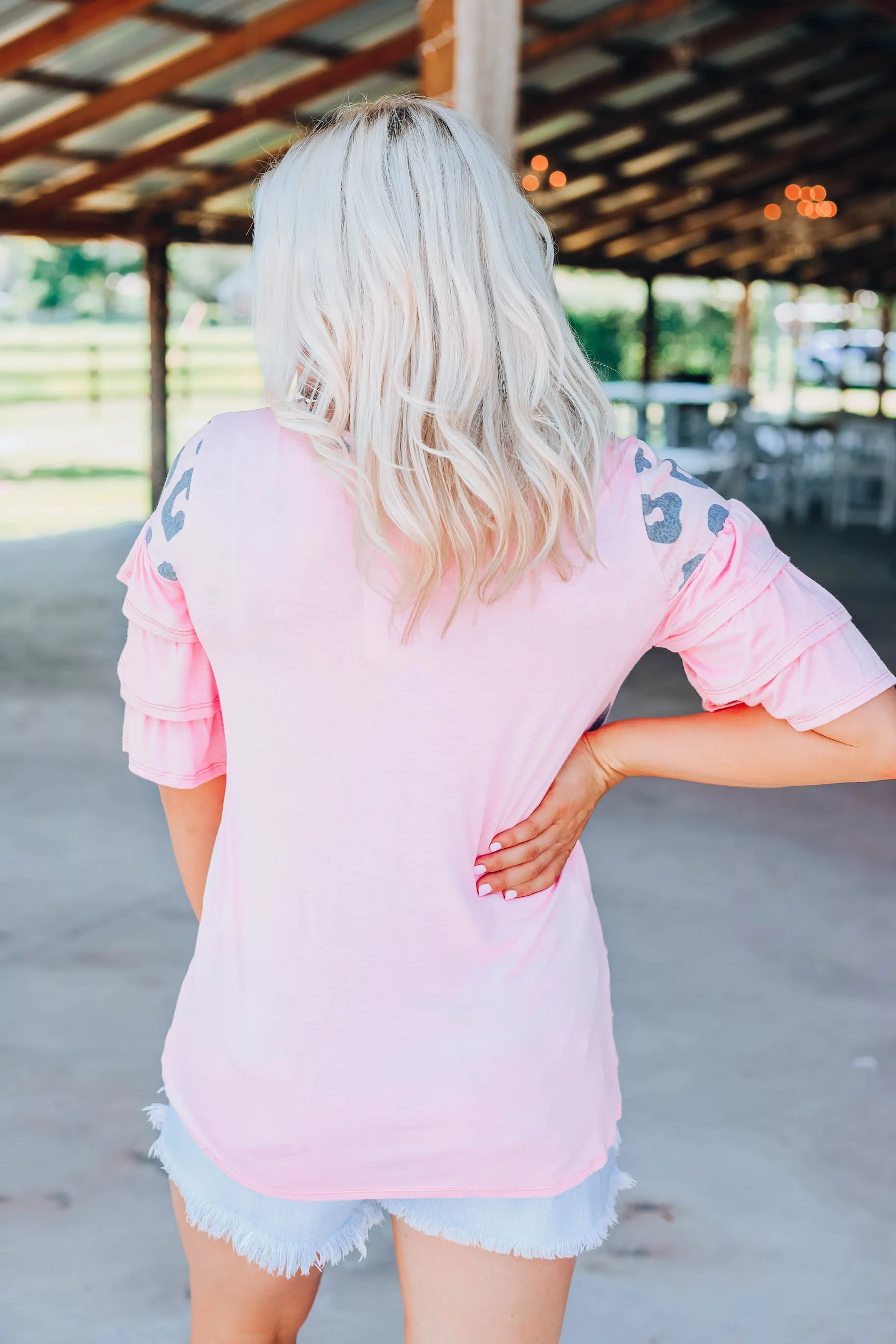 Blushing Leopard Top