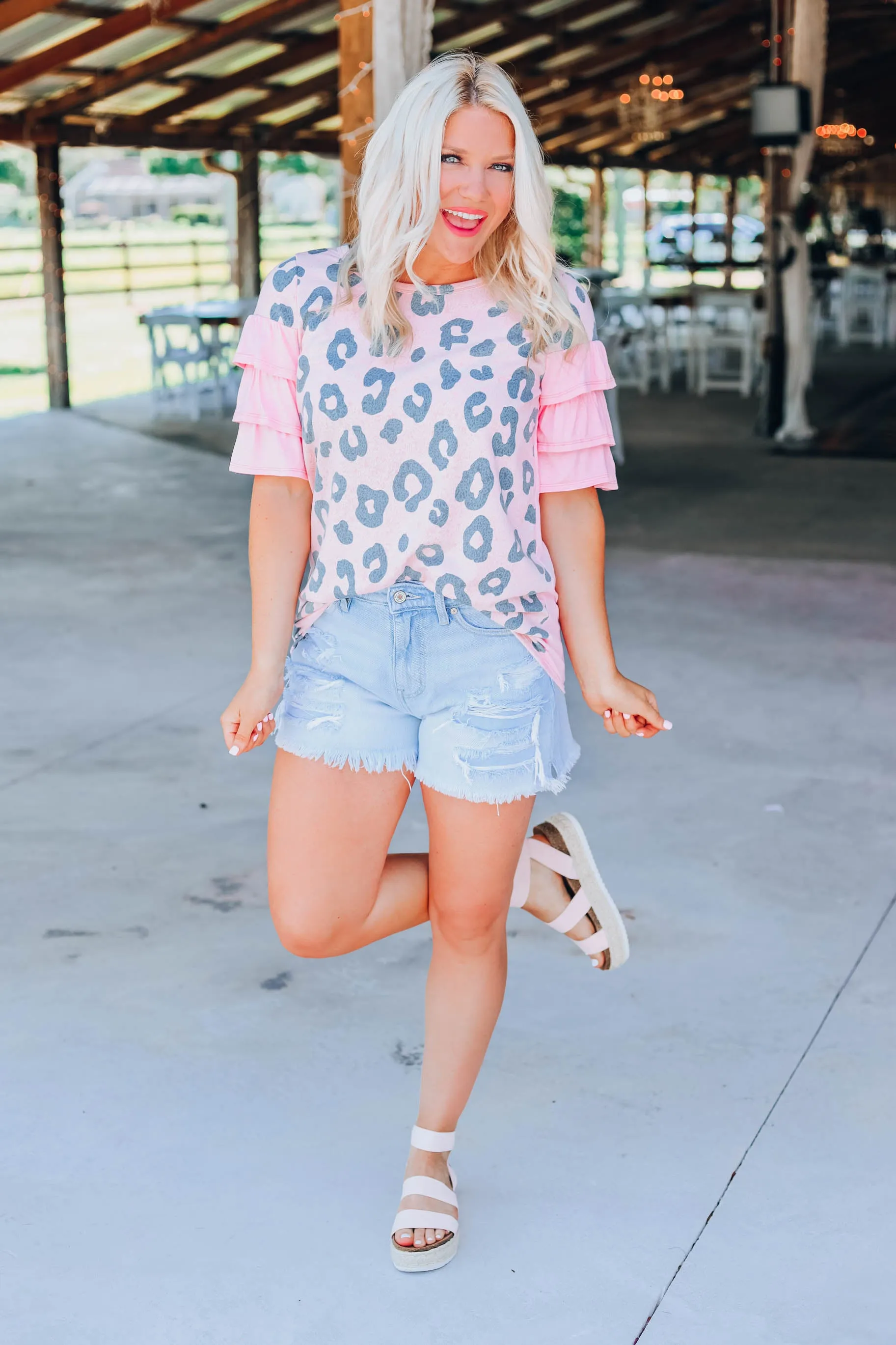 Blushing Leopard Top