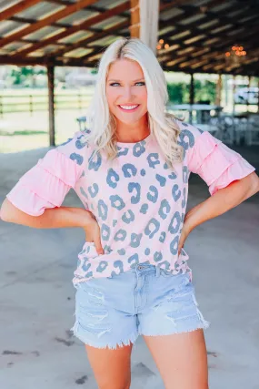 Blushing Leopard Top