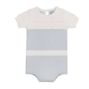 Boys Pointelle Contrast Knit Romper