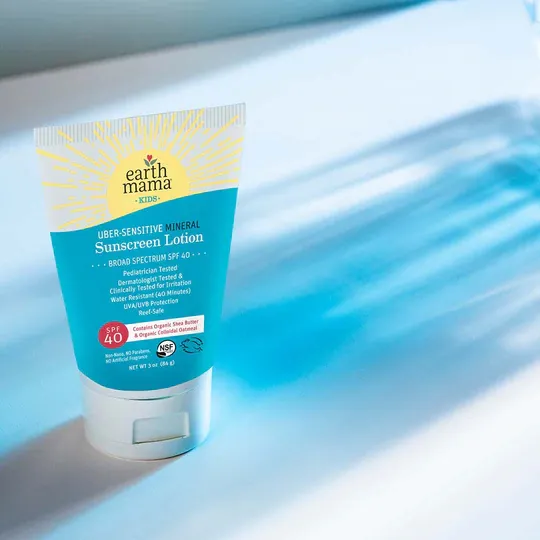 Earth Mama Organics: Kids Uber-Sensitive Mineral Sunscreen Lotion SPF 40