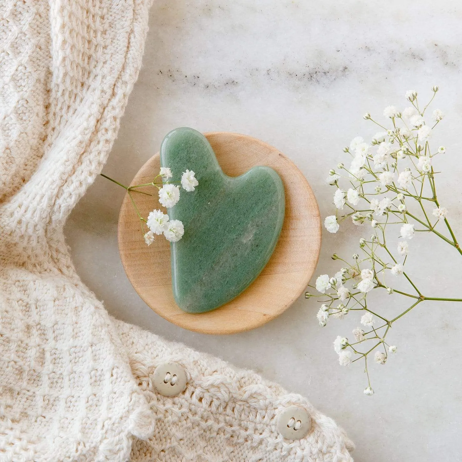 Gua Sha Facial Lifting Tool - Jade or Rose Quartz