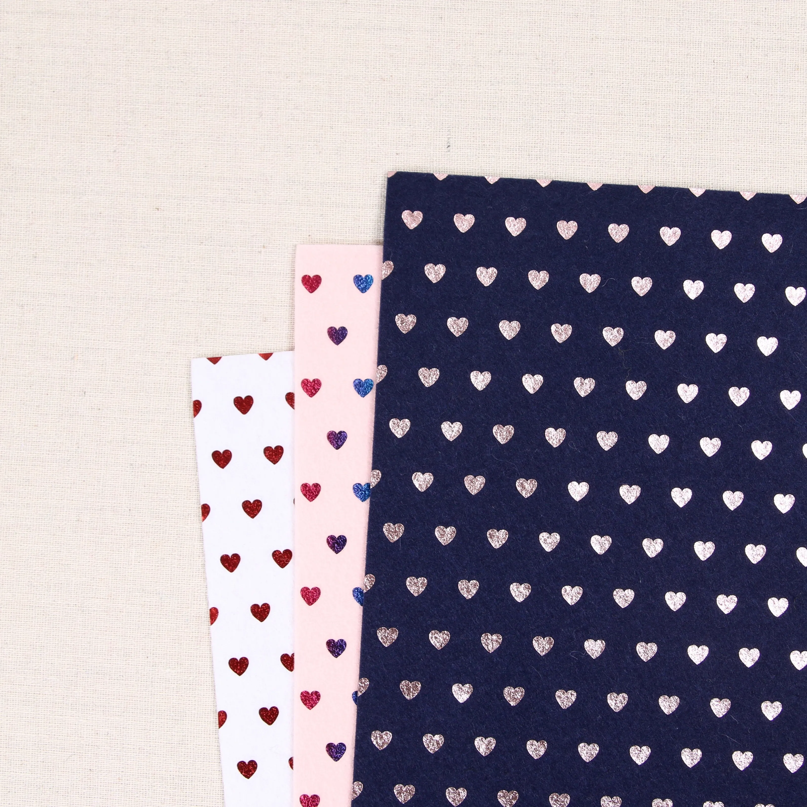 Metallic Blush Heart Felt