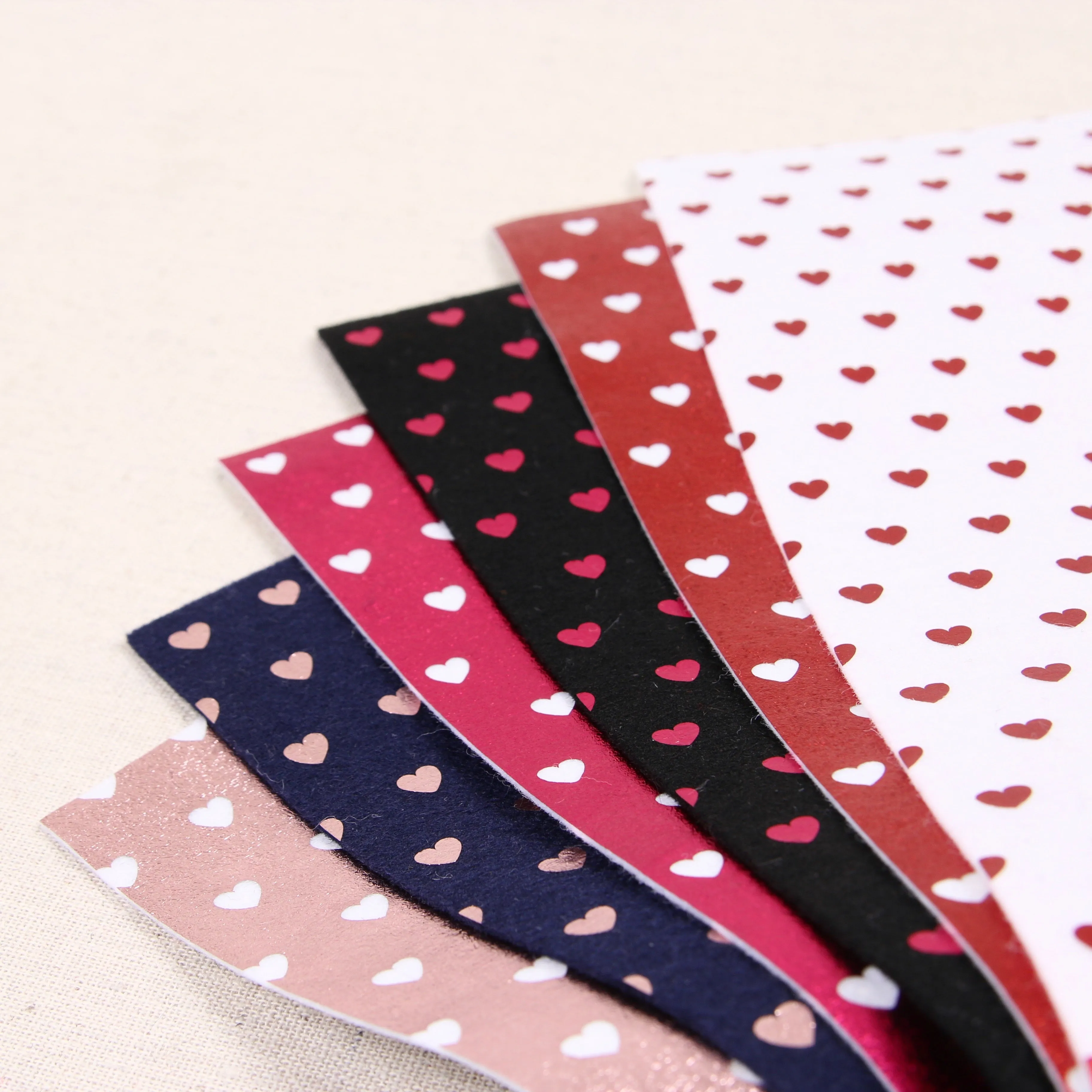 Metallic Blush Heart Felt