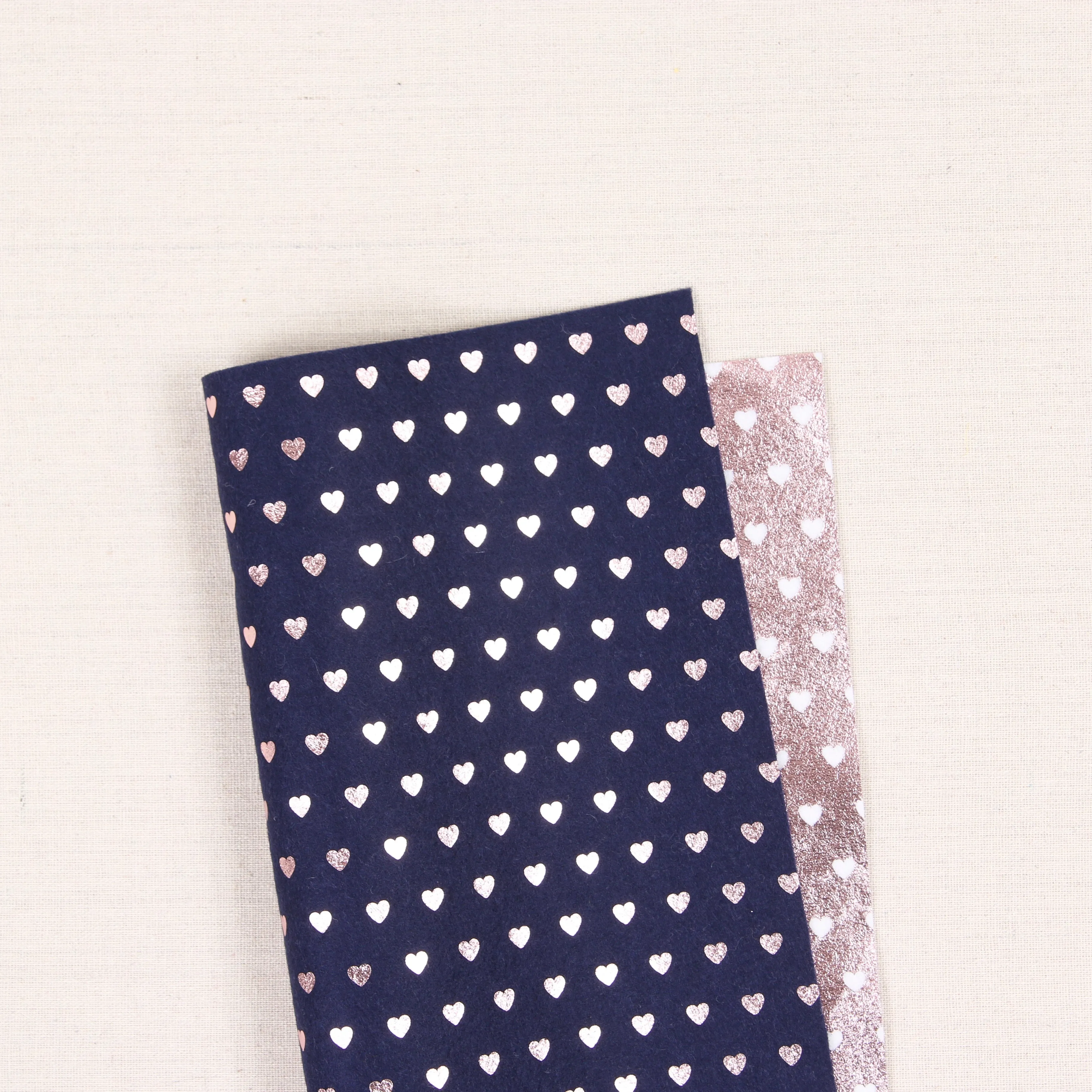 Metallic Blush Heart Felt