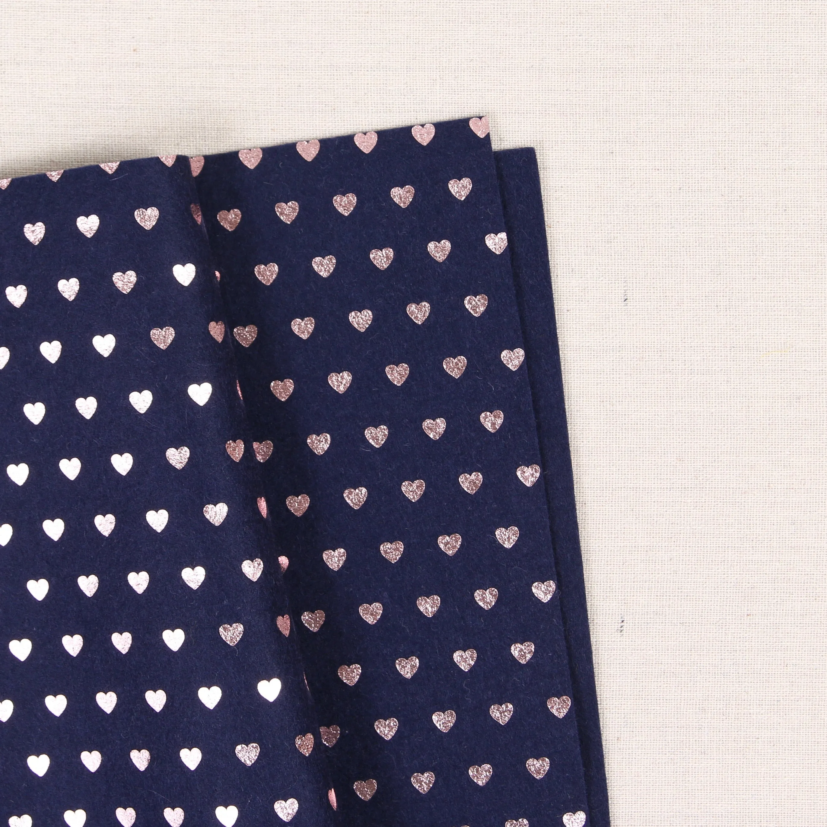 Metallic Blush Heart Felt