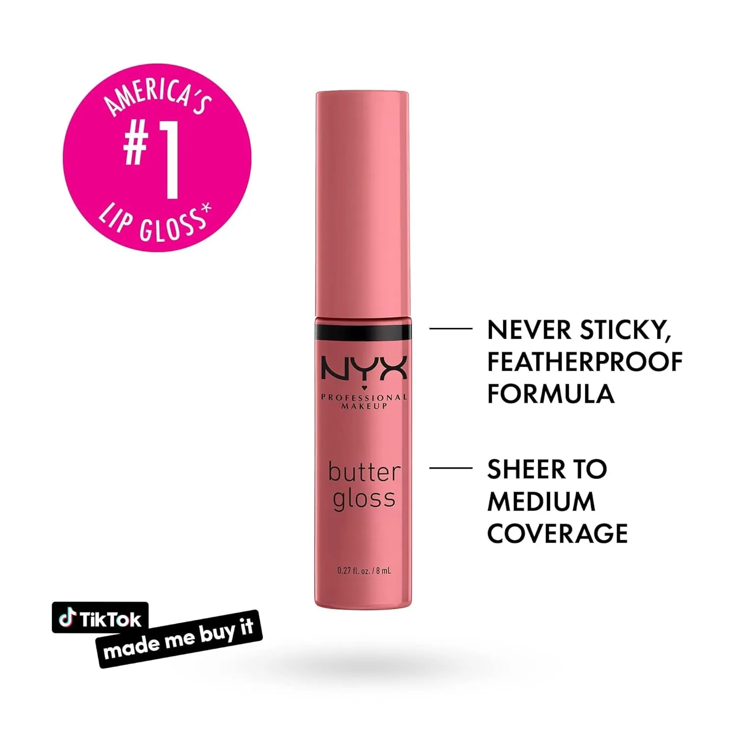 NYX Butter Gloss Non-Sticky Lip Gloss Red Velvet Deep Red & Tiramisu Brown