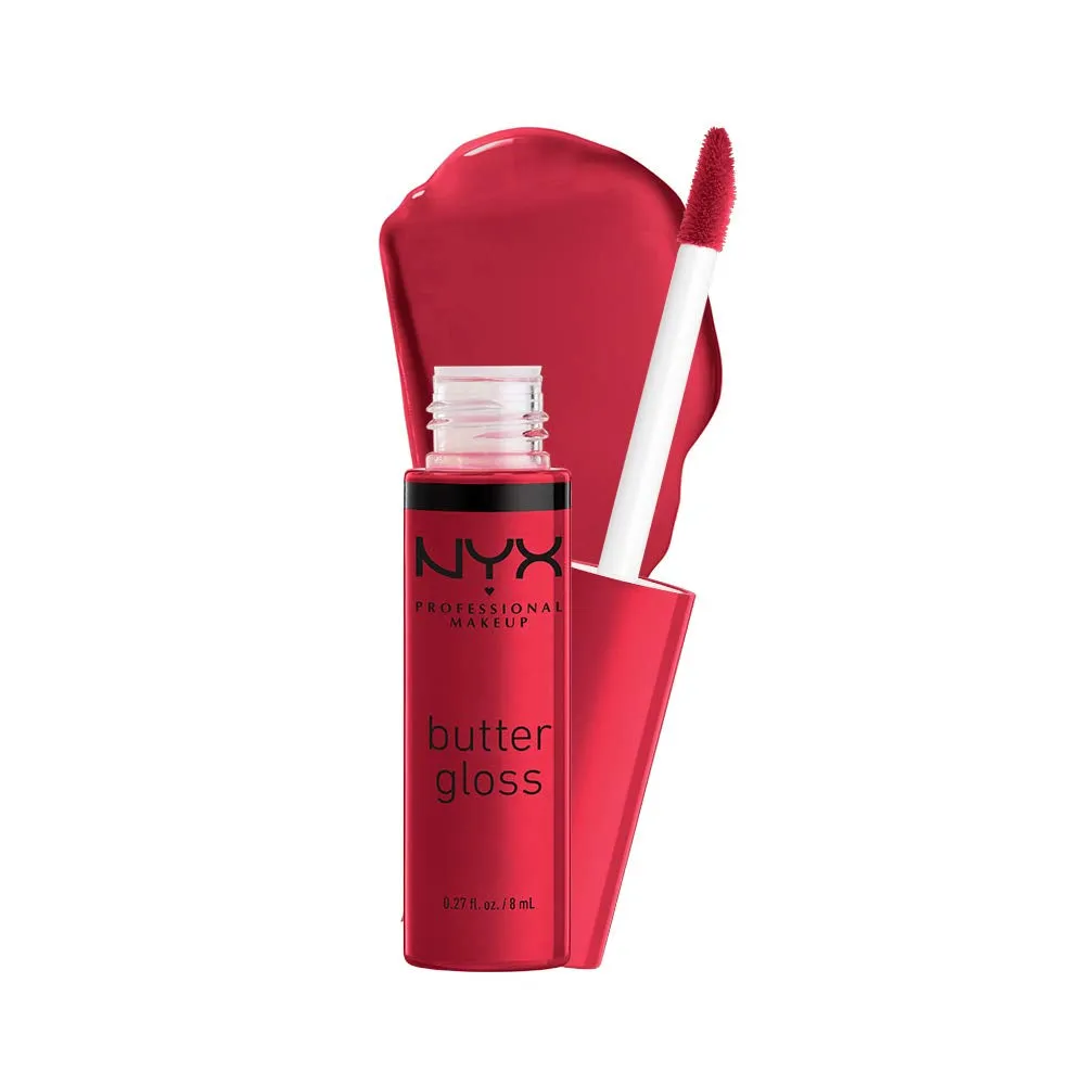 NYX Butter Gloss Non-Sticky Lip Gloss Red Velvet Deep Red & Tiramisu Brown