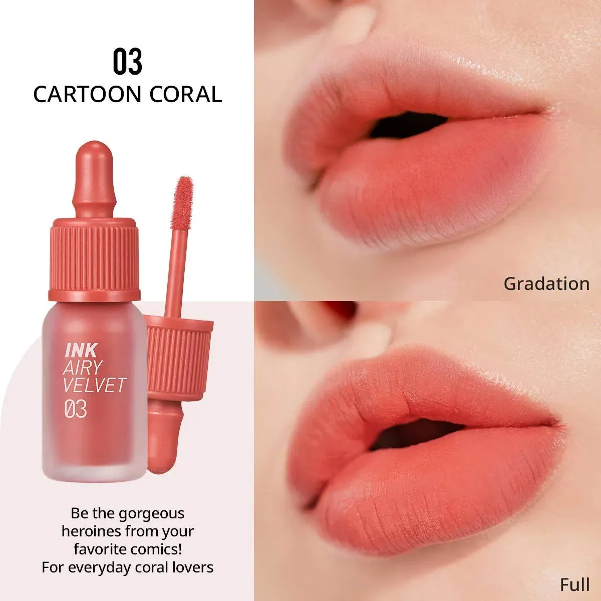 Peripera Ink Airy Velvet 03 Cartoon Coral