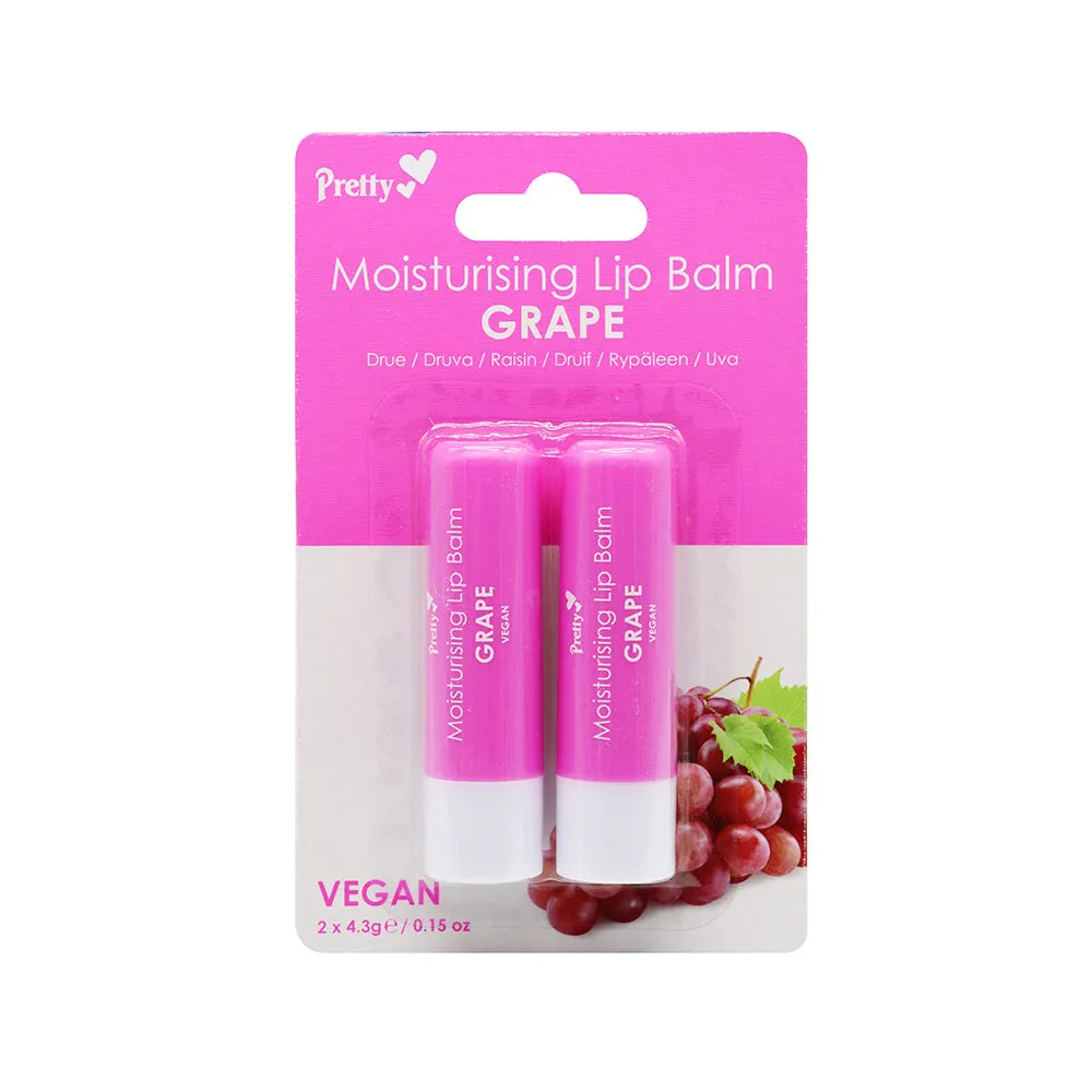 Pretty Moisturising Lip Balm Grape 2Pack